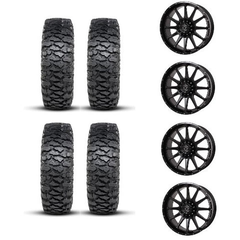 ITP Savage XT Tire & Wheel Kits on Frontline 762 Gloss Black Wheels