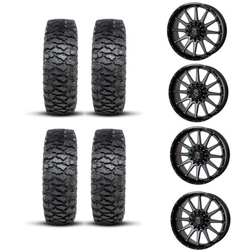 
                  
                    ITP Savage XT Tire & Wheel Kits on Frontline 762 Dark Tint Wheels
                  
                