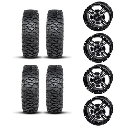 
                  
                    ITP Savage XT Tire & Wheel Kits on Tusk Beartooth Black & Machined Wheels
                  
                