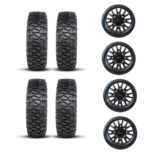 
                  
                    ITP Savage XT Tire & Wheel Kits on Stat 01 Satin Black Wheels
                  
                