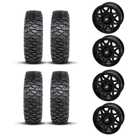 ITP Savage XT Tire & Wheel Kits on Tusk Tintic Matte Black Wheels