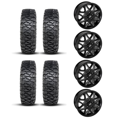 ITP Savage XT Tire & Wheel Kits on Tusk Tintic Matte Black & Milled Wheels