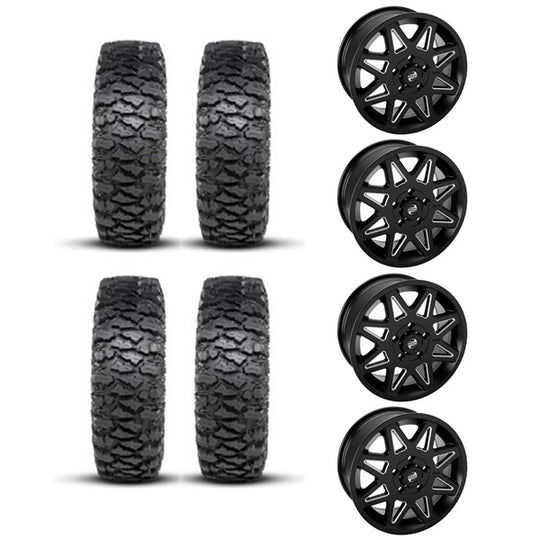 
                  
                    ITP Savage XT Tire & Wheel Kits on Tusk Tintic Matte Black & Milled Wheels
                  
                