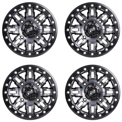 Tusk Teton Black & Gun Metal Beadlock Wheel Set