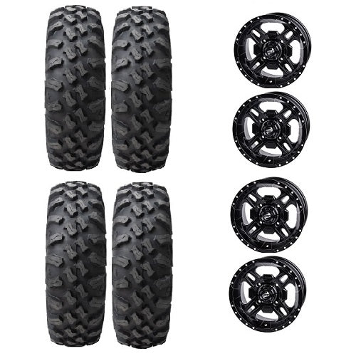 
                  
                    Tusk Megabite 30x10-14 Tires Mounted on Tusk Beartooth Black 4/156 Wheels
                  
                
