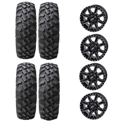 Tusk Megabite 32x10-14 Tires Mounted on Tusk Cascade Balck Machined 4/156 Wheels