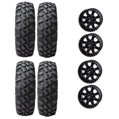 Tusk Megabite Tires Mounted on Tusk Cascade Black Wheels