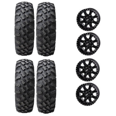 Tusk Megabite Tires Mounted on Tusk Cascade Black Wheels