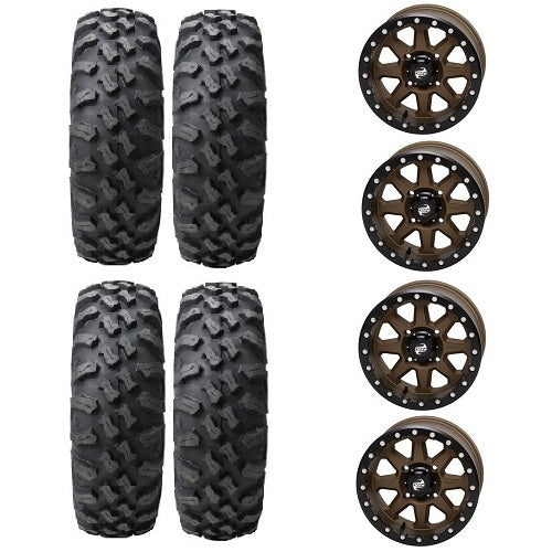 
                  
                    Tusk Megabite Tires Mounted on Tusk Uinta Bronze 4/156 Beadlock Wheels
                  
                