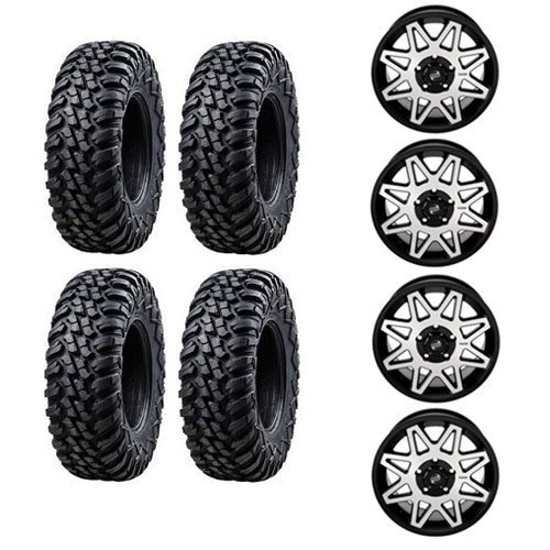 Tusk Aramid Terrabite Tire & Wheel Kits 32x10-15 Mounted on Tusk 5/4.5 ...