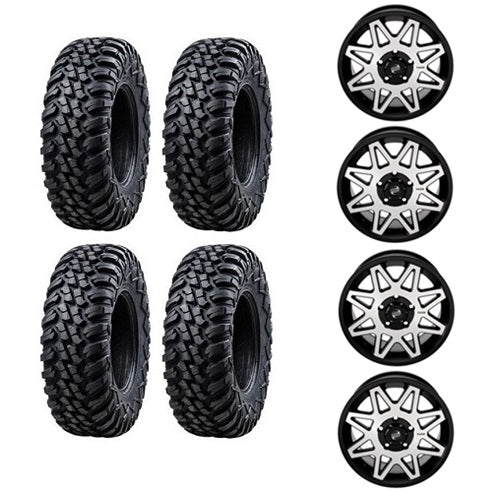 Tusk Aramid Terrabite Tire & Wheel Kits 30x10-15 Mounted on Tusk Tintic Machined 5/4.5 Wheels