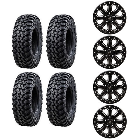 Tusk Terrabite 33x10-15 Tires Mounted on Tusk Uinta Milled 5/4.5 Beadlock Wheels