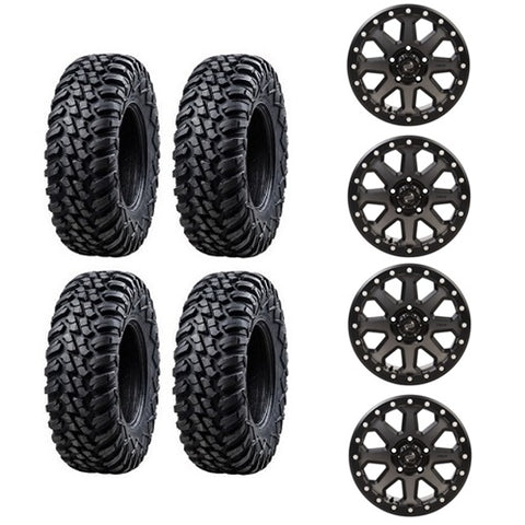 Tusk Terrabite 32x10-15 Tires Mounted on Tusk Uinta Gun Metal 5/4.5 Beadlock Wheels