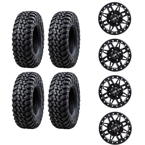 
                  
                    Tusk Terrabite Tires Mounted on Tusk Wasatch Black Beadlock Wheels
                  
                