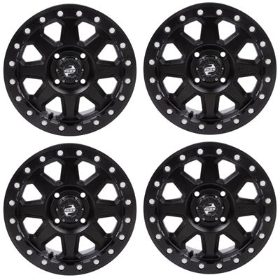 Tusk Uinta Matte Black Beadlock Wheel Set