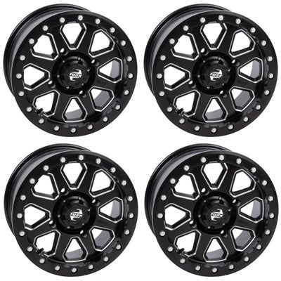 Tusk Uinta Black Milled Beadlock Wheel Set