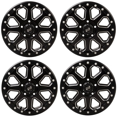 Tusk Uinta Black Milled Beadlock Wheel 5/114.3 Set