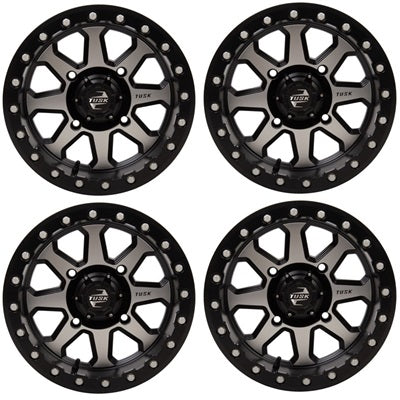Tusk Uinta Machined & Black Beadlock Wheel Set