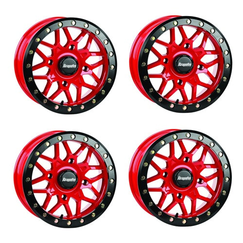 DragonFire Racing Typhoon Red Wheel Set - 15x6 - 4/156 - Closeout