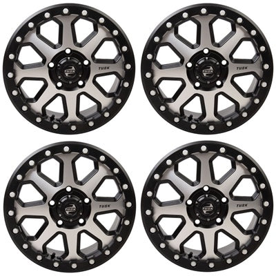 Tusk Uinta Machined & Black Beadlock Wheel 5/114.3 Set