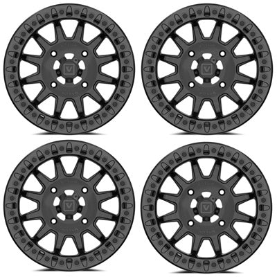 VALOR OFFROAD V09 Brushed Charcoal Beadlock Wheel Set 15x7