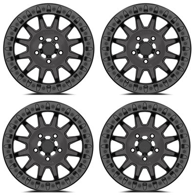 VALOR OFFROAD V09 Brushed Charcoal Beadlock Wheel Set 5/114.3