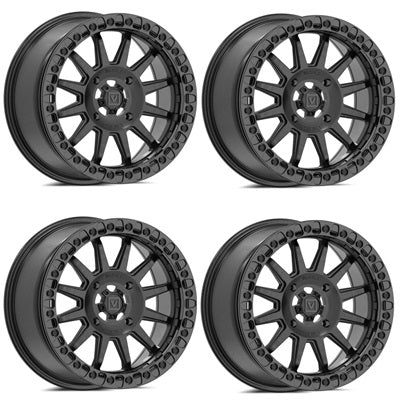 VALOR OFFROAD V09 Brushed Charcoal Beadlock Wheel Set 17x8