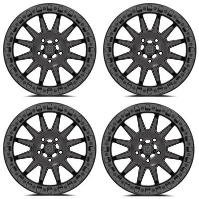 VALOR OFFROAD V09 Brushed Charcoal Beadlock Wheel Set 17x8 5/114.3