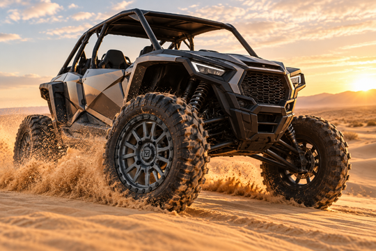 
                  
                    VALOR Offroad V16 Satin Gunmetal Wheels on a UTV
                  
                