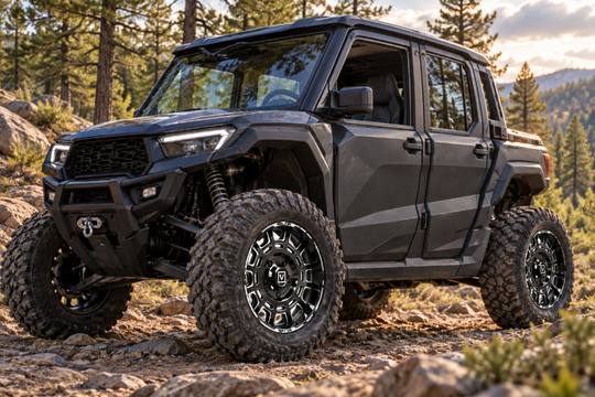 
                  
                    VALOR V17 Gloss Black Milled Wheels on a Side by Side
                  
                