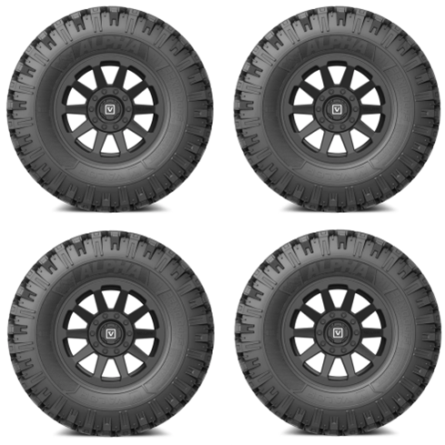 
                  
                    VALOR OFFROAD Alpha Tire & Wheel Kits 30x9.5-14 Mounted on 4/137 VALOR V02 Wheels
                  
                