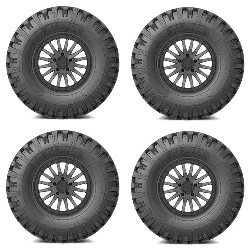 VALOR OFFROAD Alpha Tire & Wheel Kits 35x10-15 Mounted on VALOR V06 Brushed Gunmetal