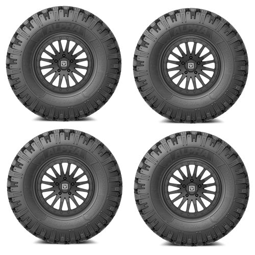 
                  
                    VALOR OFFROAD Alpha Tire & Wheel Kits 32x10-15 Mounted on VALOR V06 Satin Black
                  
                