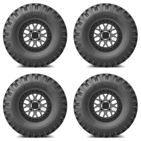 VALOR OFFROAD Alpha Tires Mounted on VALOR V07 Satin Graphite Beadlock Wheels