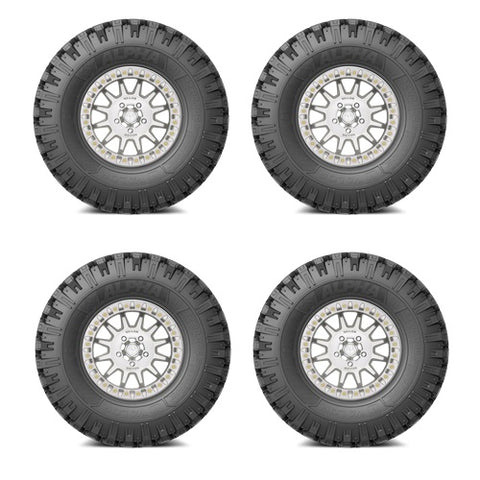 VALOR OFFROAD Alpha Tire & Wheel Kits Mounted on VALOR V09 Raw Machined