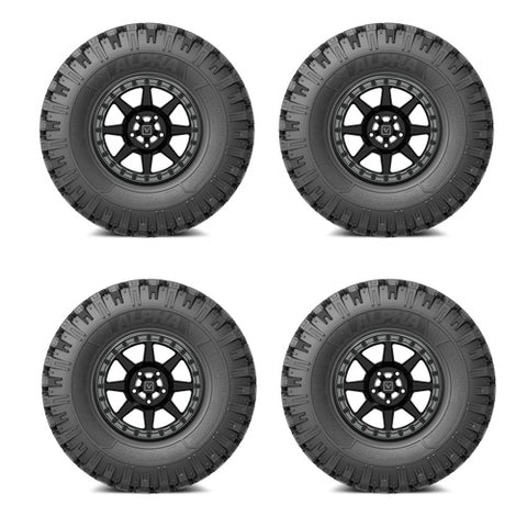 VALOR OFFROAD Alpha Tire & Wheel Kits Mounted on VALOR V13 Satin Black