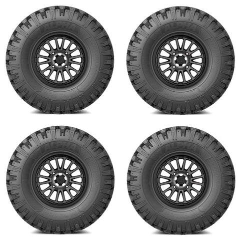 VALOR OFFROAD Alpha Tire & Wheel Kits Mounted on VALOR V14 Dark TInt