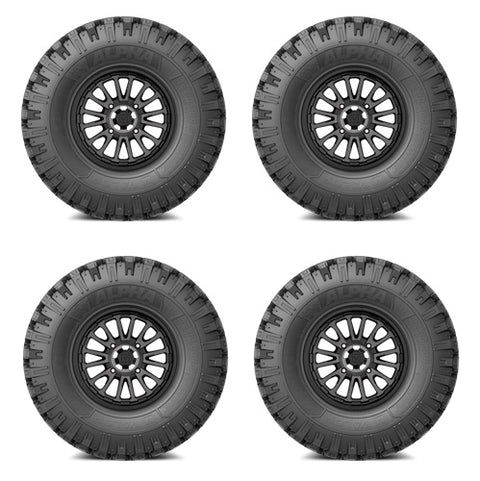 VALOR OFFROAD Alpha Tire & Wheel Kits Mounted on VALOR V14 Dark Tint