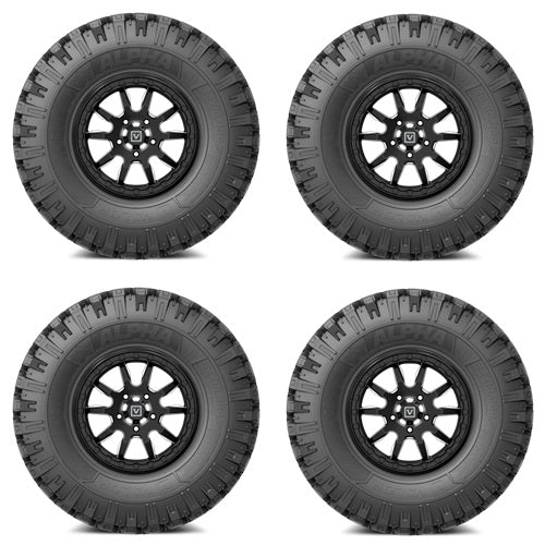 
                  
                    VALOR OFFROAD Alpha Tire & Wheel Kits Mounted on VALOR V15 Satin Black
                  
                
