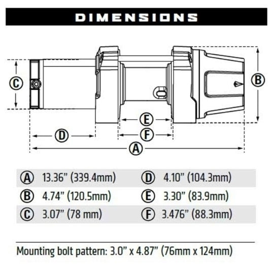 
                  
                    WARN VRX 35-S Powersports Winch - Measurments
                  
                