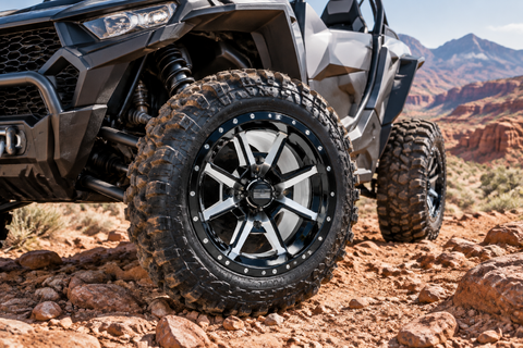 Frontline 556 Black & Machined Wheel on UTV