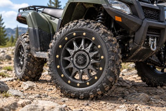 
                  
                    223 beadlock wheel installed on an ATV
                  
                