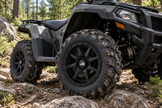 
                  
                    Frontline 556 Stealth Black on an ATV
                  
                