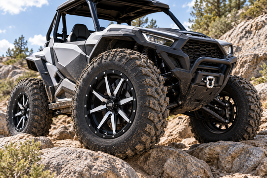 
                  
                    Frontline 556 Black & Machined Wheel - 20 Inch on UTV
                  
                