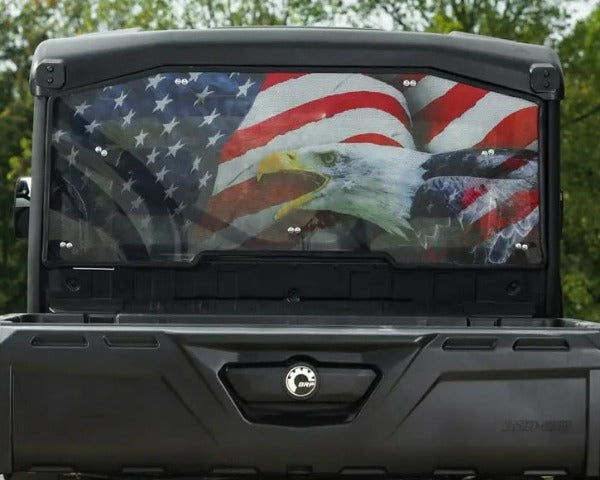 SuperATV Can Am Defender Rear Printed Windshields Eagle