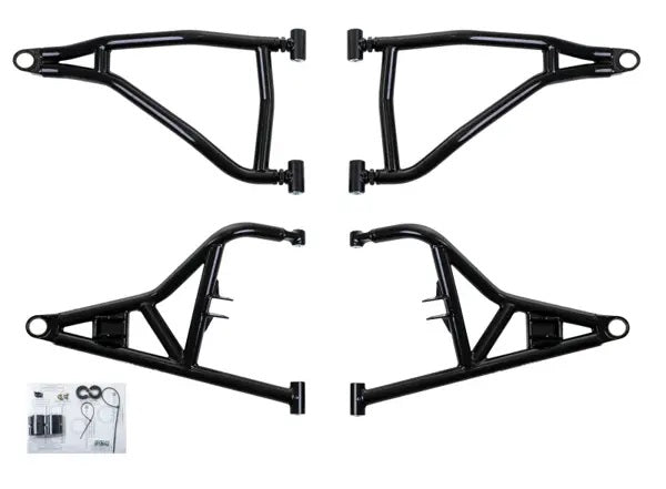 SuperATV Polaris RZR XP Turbo Front A-Arms High Clearance Offset