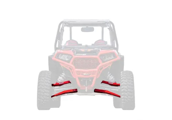 SuperATV Polaris RZR XP Turbo High Clearance Boxed A Arms Red