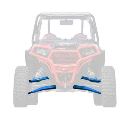 SuperATV Polaris RZR XP Turbo High Clearance Boxed A Arms Blue