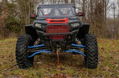 SuperATV Polaris RZR XP 1000 Chromoly 1.5 Inch Forward Offset A-Arms Blue