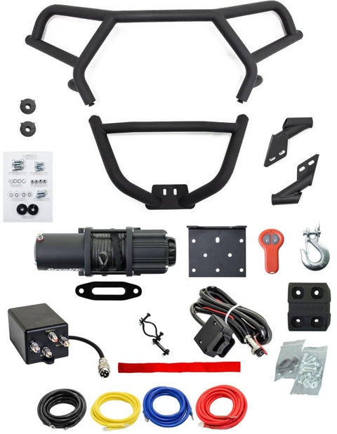 SuperATV Front Winch Bumper & Winch for Polaris RZR Turbo S Models